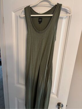 GAP Olive Tank Maxi Dress in Sage Green
